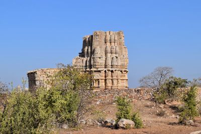 Historical building against clear blue sky