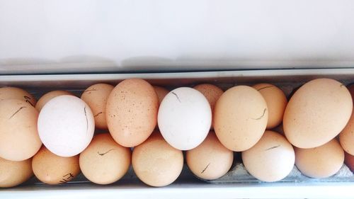 Close-up of eggs in container