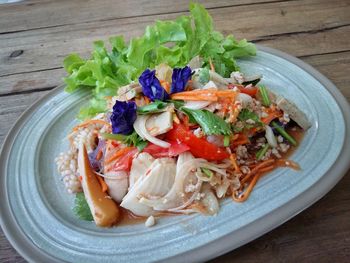 Close-up of meal served in plate