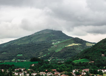 Scenic view of landscape against cloudy sky