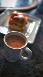 Close-up of coffee on table