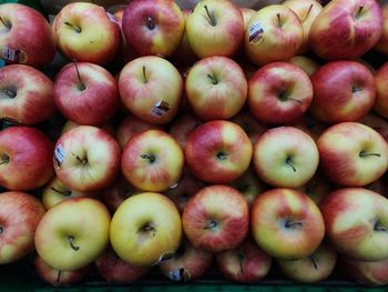 Full frame shot of apples for sale at market stall