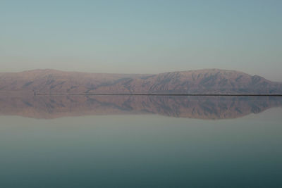 Reflection of mountain range in lake