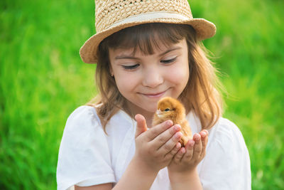 Portrait of young woman eating food