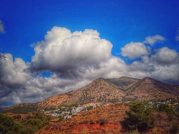 Scenic view of mountains against sky