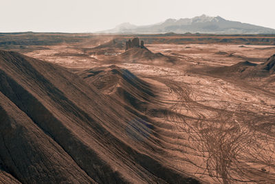 Scenic view of desert against sky