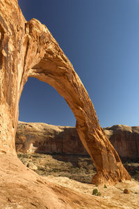 Rock formations against clear sky