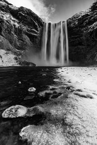 Scenic view of waterfall