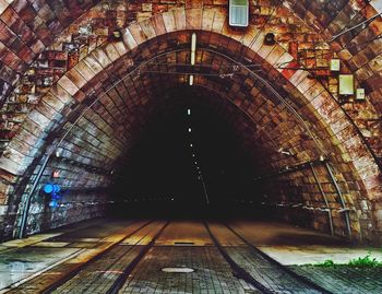 Illuminated railroad station