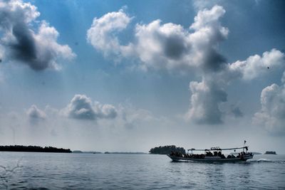 Boat sailing in sea