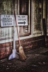Information sign on wall