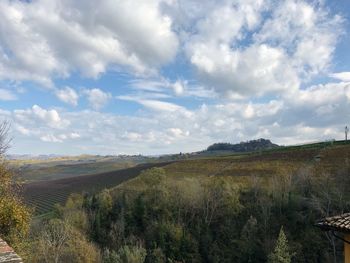 Scenic view of land against sky