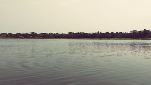 Scenic view of lake against clear sky