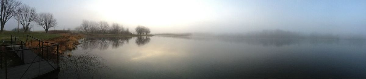 Scenic view of calm lake against sky