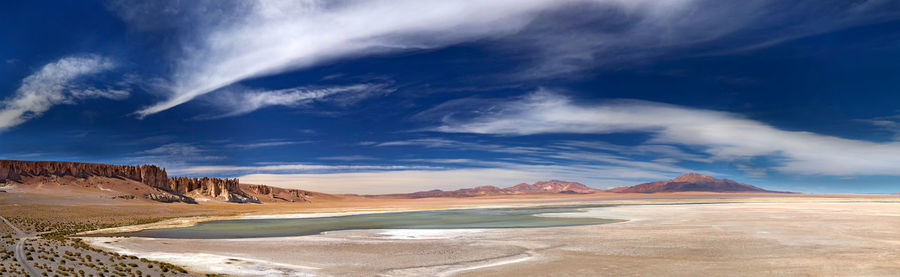 Panoramic view of desert against sky