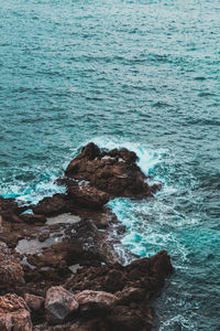 Rock formation on sea shore