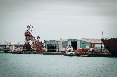 Boats in harbor