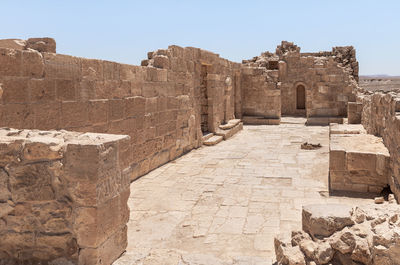 View of old ruins against clear sky