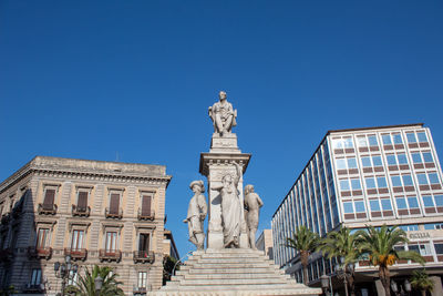 View from below of the piazza stesicoro in catania