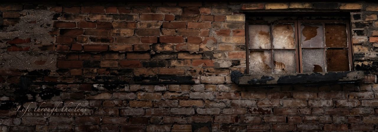 architecture, built structure, brick wall, building exterior, old, weathered, wall - building feature, abandoned, damaged, stone wall, deterioration, obsolete, run-down, window, house, wall, brick, bad condition, outdoors, closed