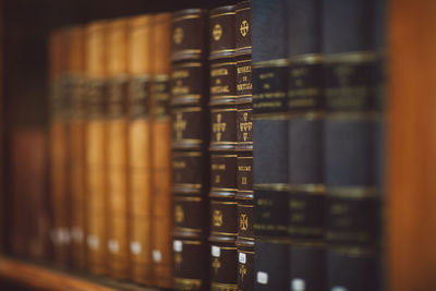 Full frame shot of books in shelf