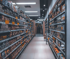 Interior of illuminated store