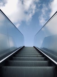 Low angle view of staircase against sky