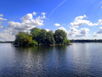 Scenic view of river against sky