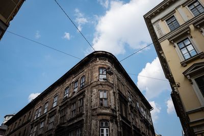 Low angle view of buildings against sky