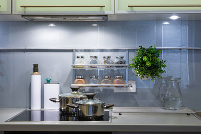 View of kitchen counter at home