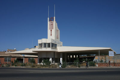 View of building against clear blue sky