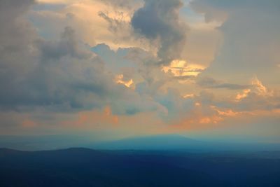 Scenic view of dramatic sky during sunset