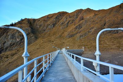 Boardwalk against clear sky