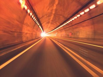 View of illuminated tunnel