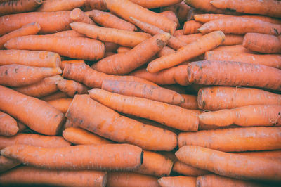 Full frame shot of carrots for sale