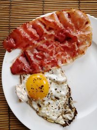 Close-up of breakfast served in plate