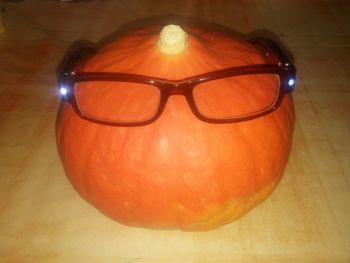 Close-up of illuminated pumpkin