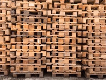 Full frame shot of firewood stack