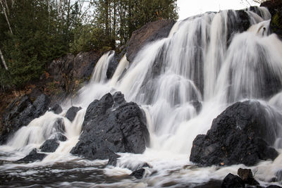 Scenic view of waterfall