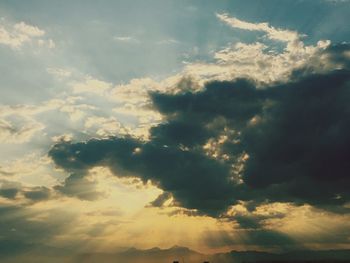 Scenic view of cloudy sky during sunset