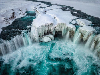 Scenic view of frozen sea