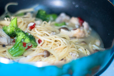 Close-up of noodles in plate