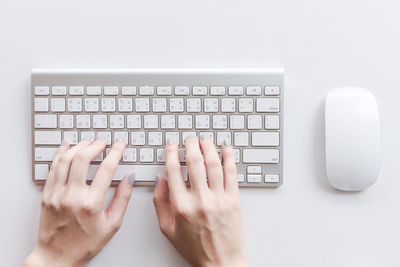 Directly above shot of laptop keyboard