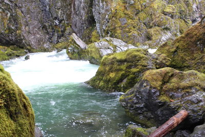 River flowing through rocks