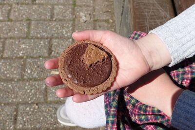 Close-up of woman holding ice cream