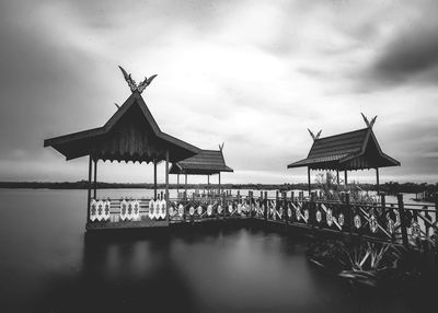 Pier on sea against sky