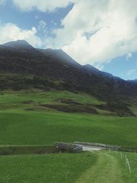 Scenic view of field against sky