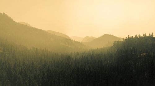 Scenic view of landscape against sky during sunset