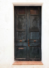 Closed door of old building