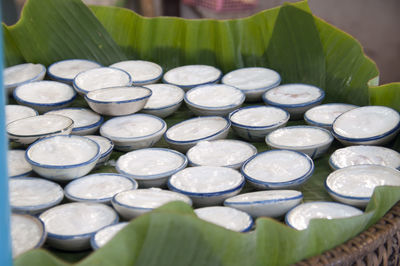 Close-up of dessert in cups